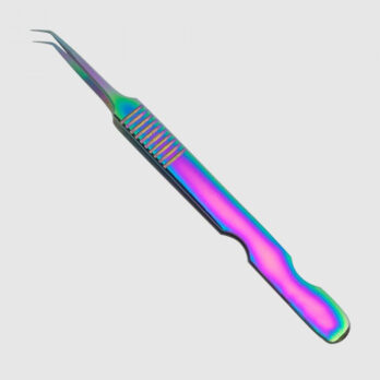 5A-45 ANGLED MULTI-RAINBOW TWEEZER