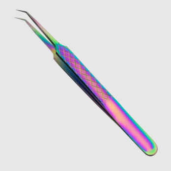 5A-45 ANGLED MULTI-RAINBOW TWEEZER