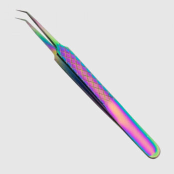 5A-45 ANGLED MULTI-RAINBOW TWEEZER