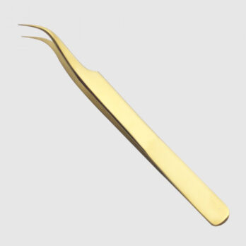 7A-LESS CURVED GOLD TWEEZER