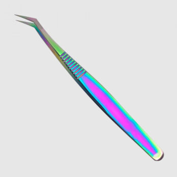 STORK VOLUME MULTI-RAINBOW TWEEZER-This Tweezers is recommend for 2-9D Volume with 0.06 and 0.07 mm lashes. Precision tip will and tweezers angle is best for placing